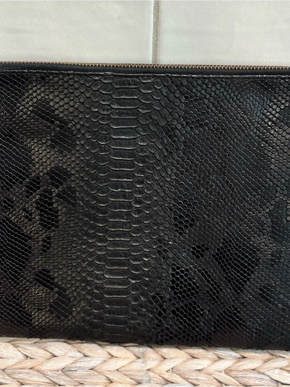 Faux Snake Skin Clutch